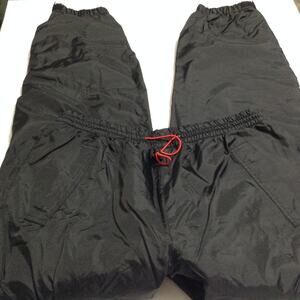 Vintage 90s Marlboro Pants Mens L Nylon Fleece Lined Black Unlimited Windbreaker